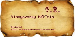 Visnyovszky Mária névjegykártya